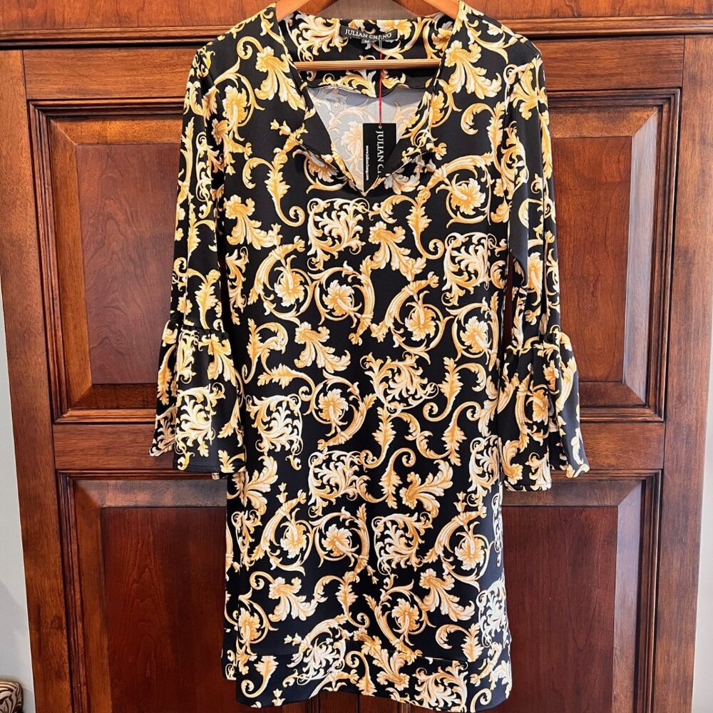 Julian Chang Versace Tunic Dress with Bell Sleeves - Medium
